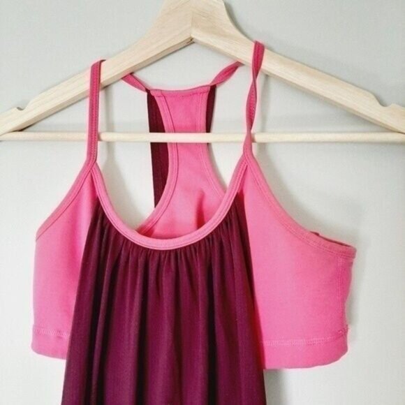 LULULEMON No Limit Tank Pink & Purple Bulit in Bra Sz 2 / XS Flawed - Picture 3 of 12